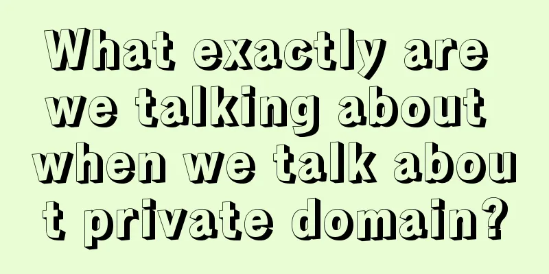 What exactly are we talking about when we talk about private domain?