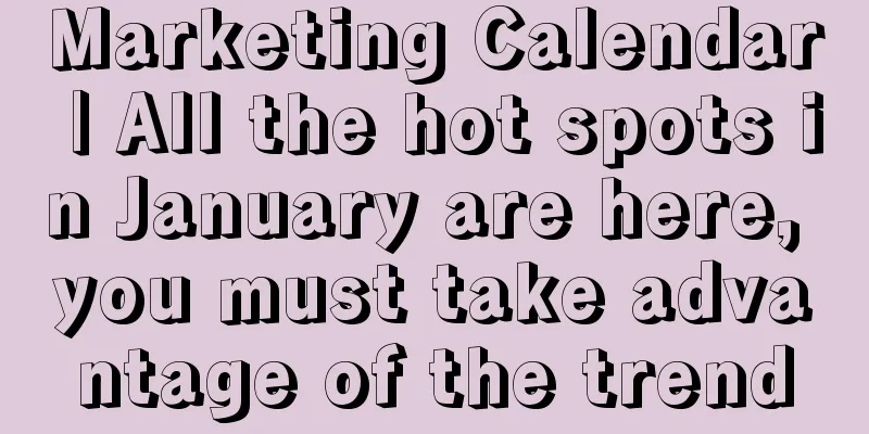 Marketing Calendar | All the hot spots in January are here, you must take advantage of the trend