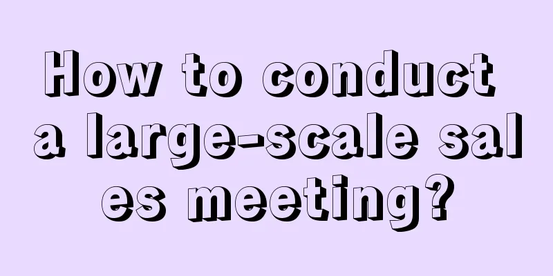 How to conduct a large-scale sales meeting?