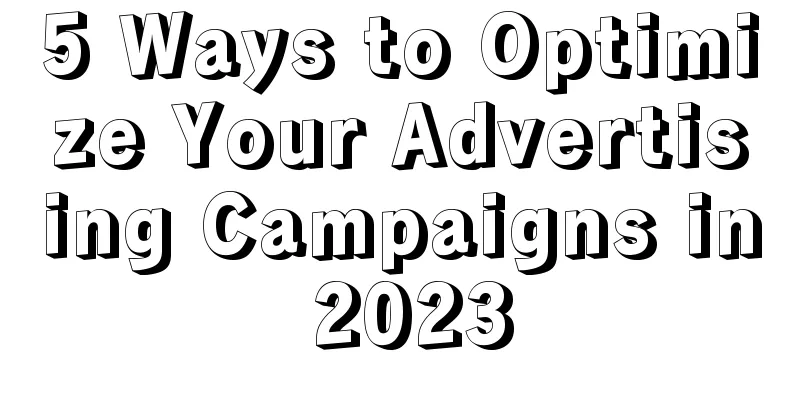 5 Ways to Optimize Your Advertising Campaigns in 2023