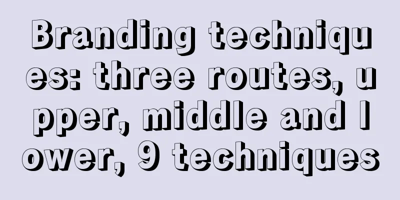 Branding techniques: three routes, upper, middle and lower, 9 techniques